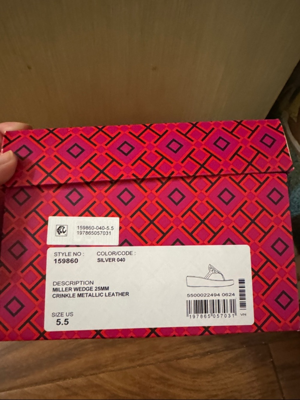 Rare Tory Burch Silver Miller Wedge Sandals - Picture 6 of 6